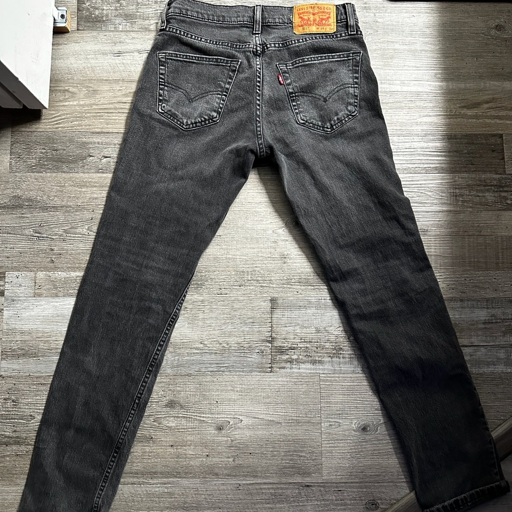 Levi's Men's Black/Charcoal 511 Straight Slim Fit Jeans